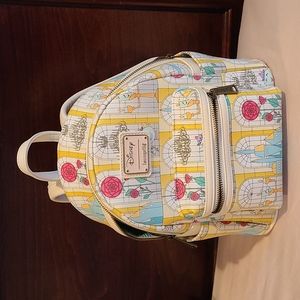 Beauty and the Beast Stained Glass Loungefly Mini Backpack